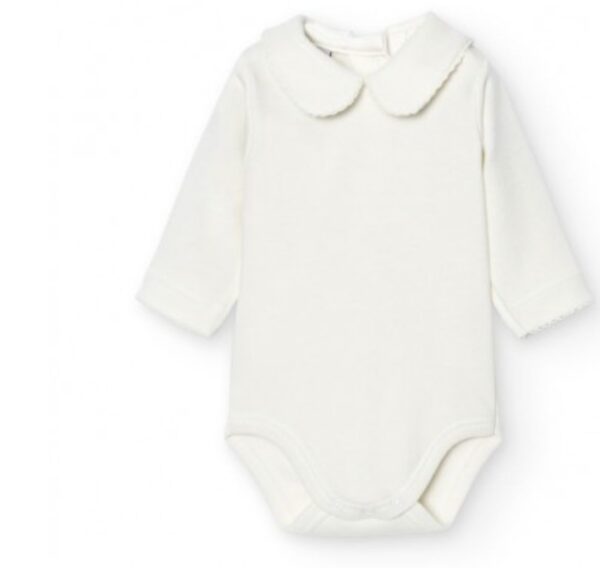 Babidu rompertje met ribbelkraagje creme 1M