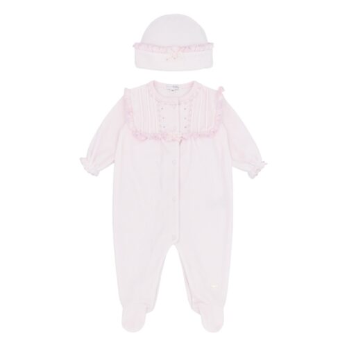 Babygrow roze met bijpassend mutsje