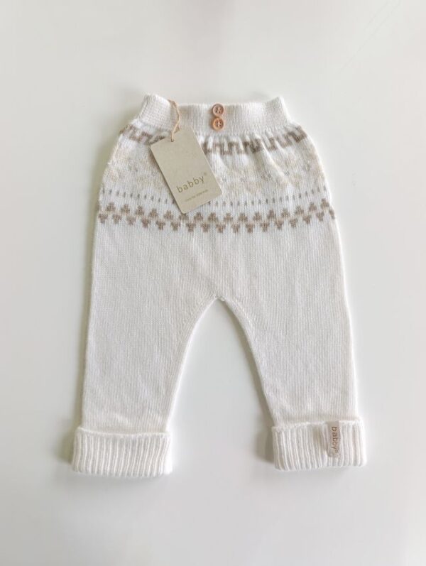 Roomwit broekje snowflake Babby