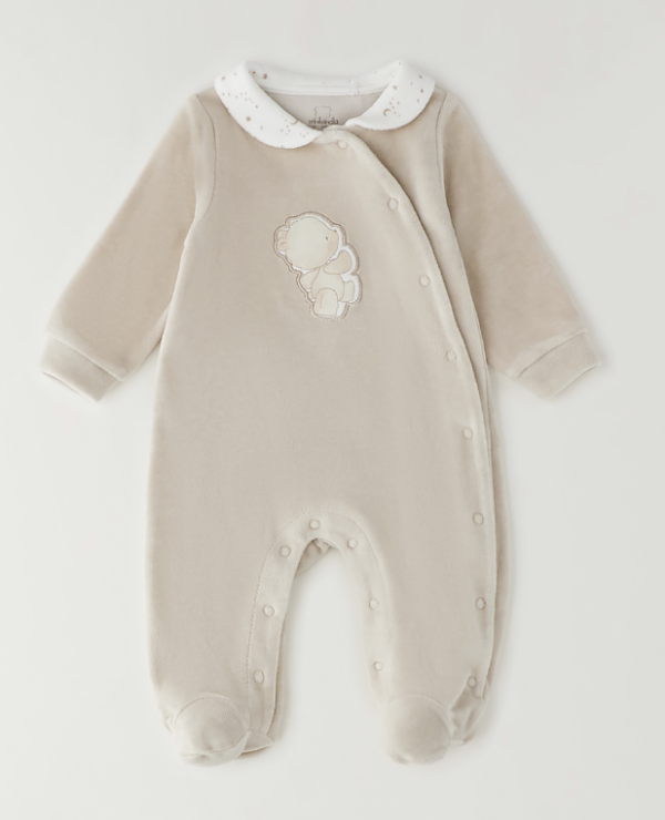 romperpakje beige met beertje maat 56